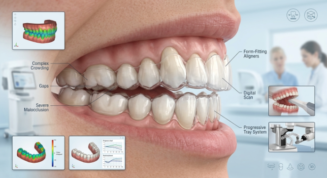 How Advanced Digital Dentistry and Orthodontic Aligners Help Adults Correct Complex Tooth Misalignment